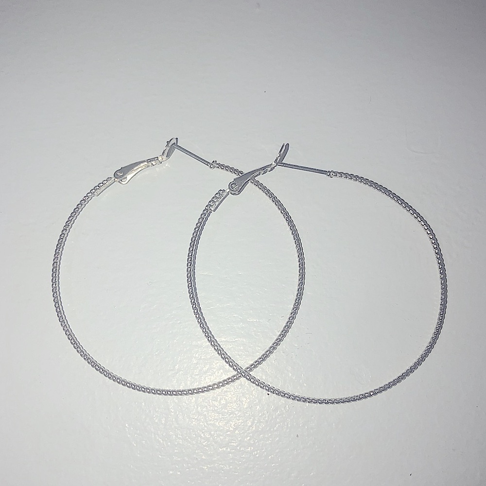 Silver hoop earrings